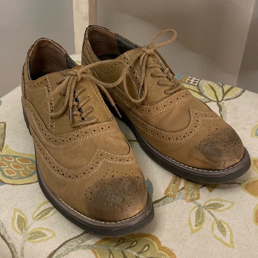 Sonoma oiled tan suede wingtip oxfords (11)